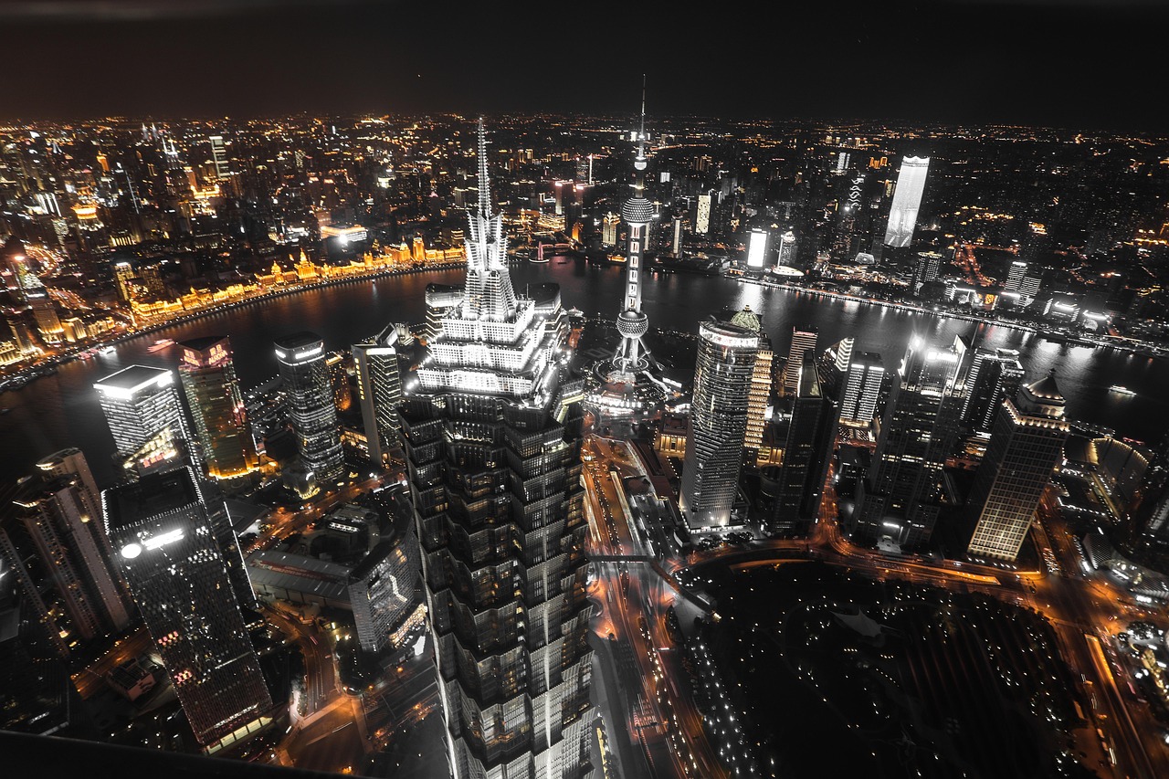 night, city, shanghai, asia, east, architecture, urban, lights, cityscape, skyline, skyscrapers, evening, dark, modern, buildings, nature, water, town, outdoors, travel, glow, stores, business, china